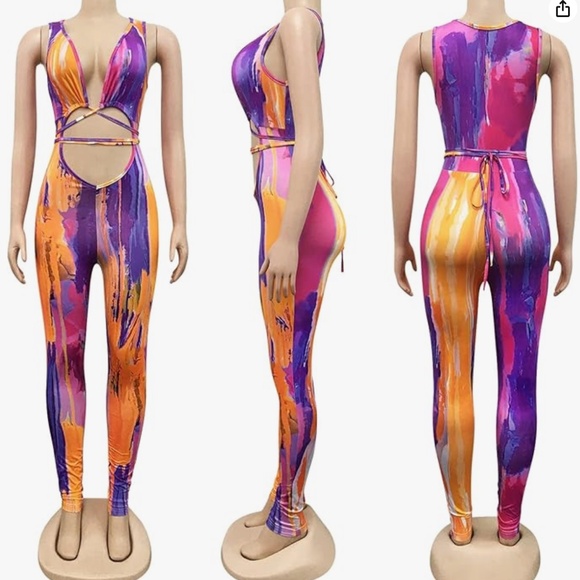Sexy Mulit-Color Women's One Piece Jumpsuit - Picture 1 of 3